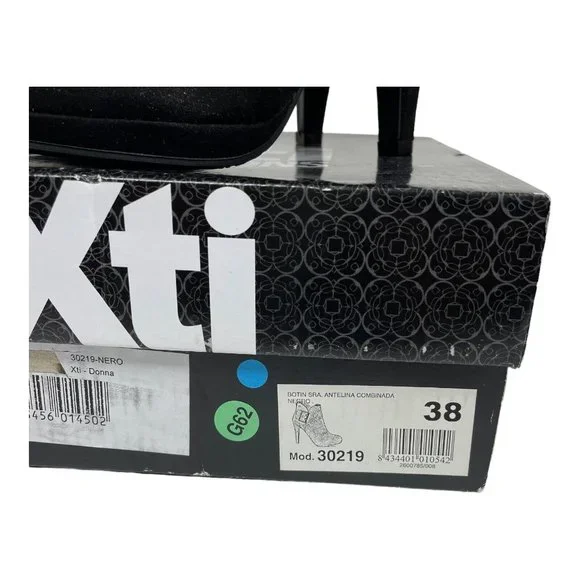 Xti Womens Ankle Boots Black Suede Size 7 - Picture 2 of 10